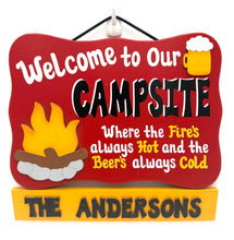 Load image into Gallery viewer, Fire's Hot Beer's Cold Camping Signs