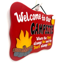 Load image into Gallery viewer, Fire's Hot Beer's Cold Camping Signs
