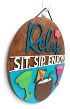 Load image into Gallery viewer, Relax Sit Sip Enjoy Circle Signs
