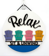 Load image into Gallery viewer, Relax Sit &amp; Unwind Circle Signs
