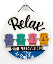 Load image into Gallery viewer, Relax Sit &amp; Unwind Circle Signs
