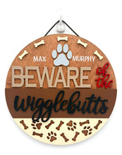 Load image into Gallery viewer, Beware Wigglebutts Dog Signs

