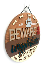 Load image into Gallery viewer, Beware Wigglebutts Dog Signs
